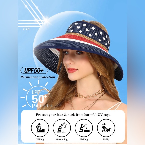 🇺🇸 Patriotic American Flag Sun Visor in 2 Great Styles - Picture 7 of 10